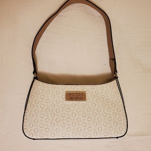 Guess NWOT Logo Print Shoulder Baguette Purse